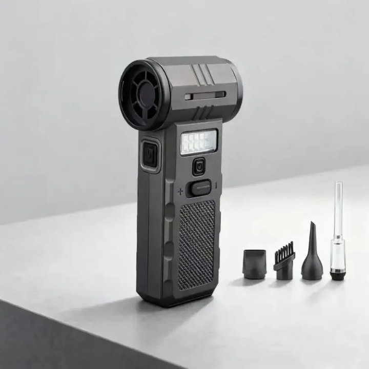 دستگاه چندکاره مدل FO28 | فن قدرتمند، جارو شارژی و چراغ روشنایی